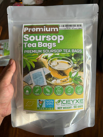 KEYXE Soursop Leaves Tea Bags, 90 Teabags, 1.5g/bag - Premium Soursop Graviola Leaves Tea - Hojas De Guanabana Tea